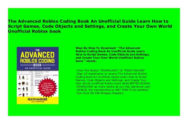 The Advanced Roblox Coding Book An Unofficial Guide Learn How to Script ...