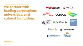 SNHU SERVICE AND ORGANIZATIONAL INNOVATION | 5
we partner with
leading corporations,
universities, and
cultural institutions.
 