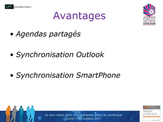 « Je veux mieux gérer mon entreprise grâce au numérique (nomadisme, SaaS, etc.)   » Patrice DEVOILLE – QPC informatiqueJe veux mieux gérer mon entreprise grâce au numériqueCCI21 – 17 octobre 2011