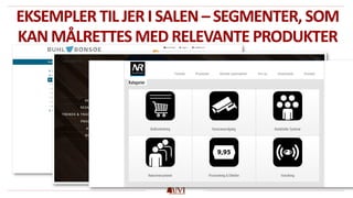 EKSEMPLER TIL JER I SALEN – SEGMENTER, SOM
KANMÅLRETTES MED RELEVANTE PRODUKTER
 