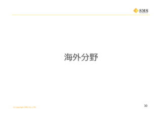 © Copyright SMS CO.,LTD.
海外分野
30
 