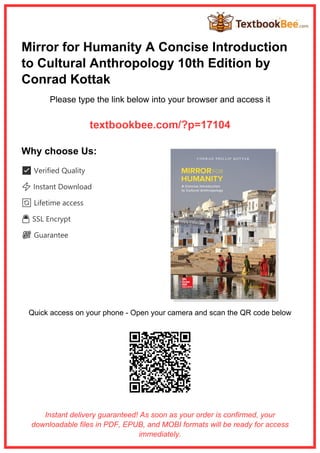 Mirror for Humanity: A Concise Introduction to Cultural Anthropology 10th Edition by Conrad ...