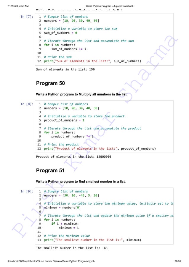 140+ Basic Python Programs This resource can assist you in preparing ...