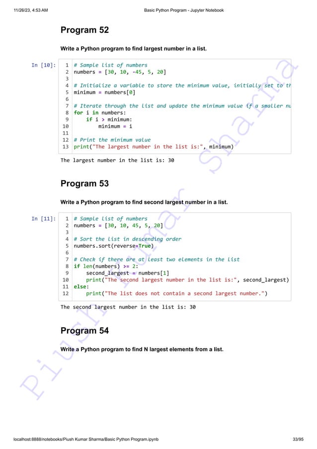 140+ Basic Python Programs This resource can assist you in preparing ...