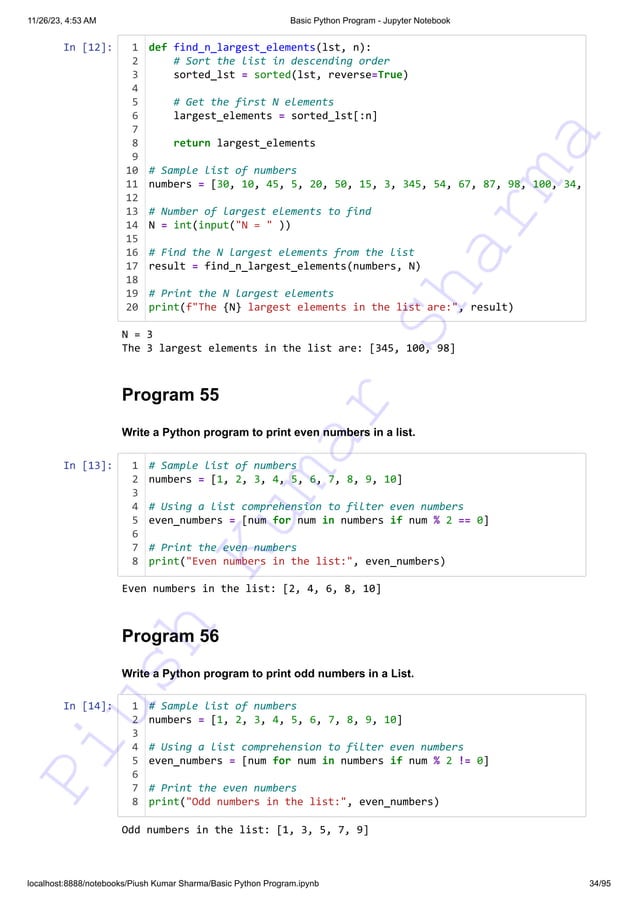 140+ Basic Python Programs This resource can assist you in preparing ...