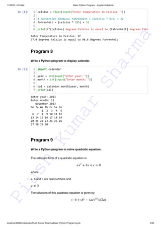 140+ Basic Python Programs This resource can assist you in preparing ...