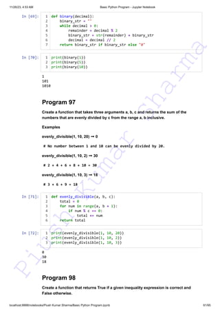 140+ Basic Python Programs This resource can assist you in preparing ...