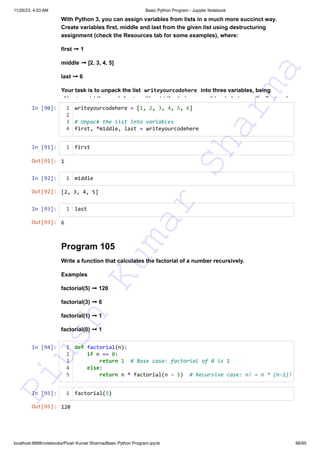 140 plus basic python - 140 basic python programs... 140+ Basic Python Programs This resource can assist you in preparing ...