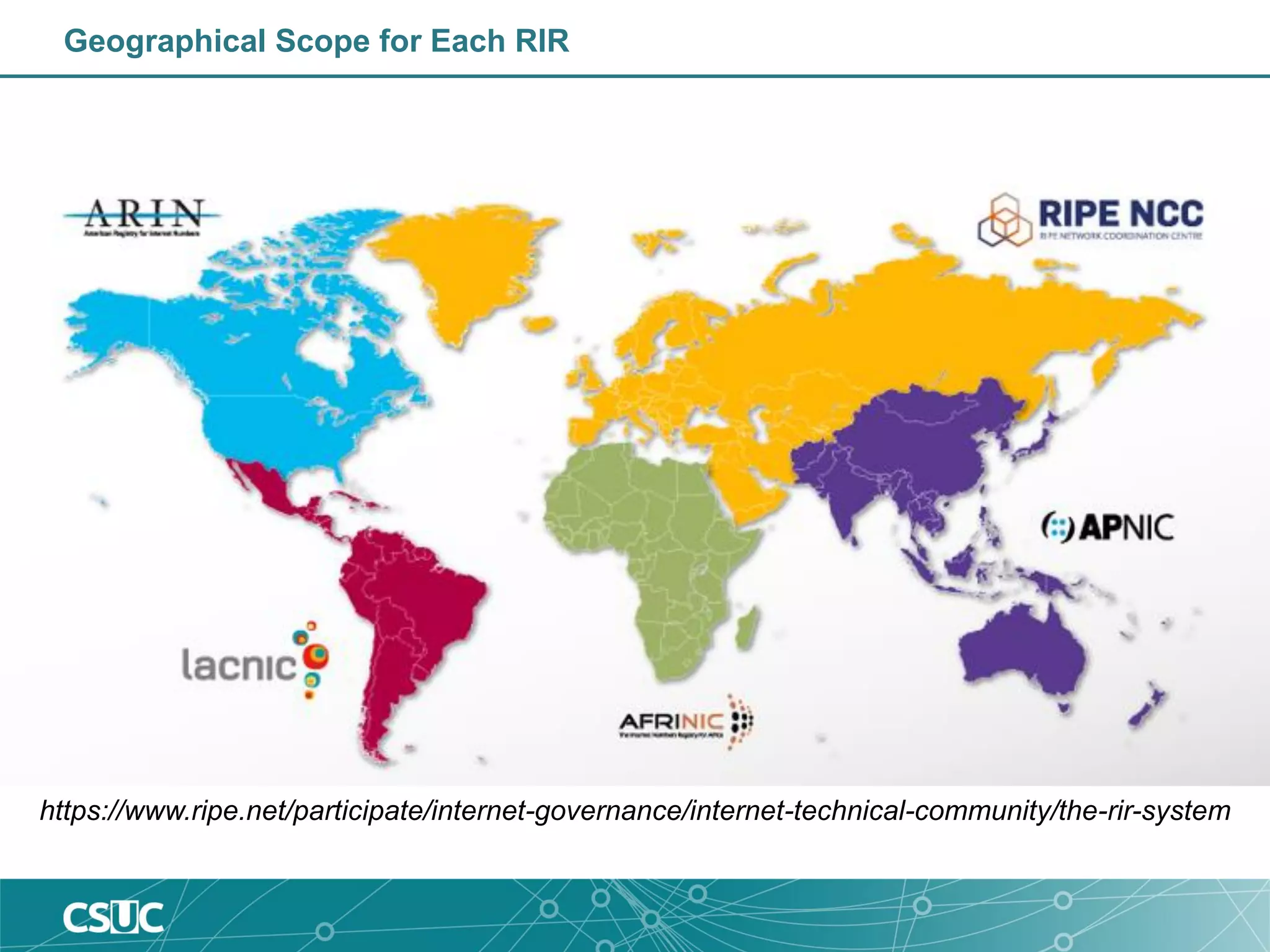 Geographical Scope for Each RIR
https://www.ripe.net/participate/internet-governance/internet-technical-community/the-rir-system
 