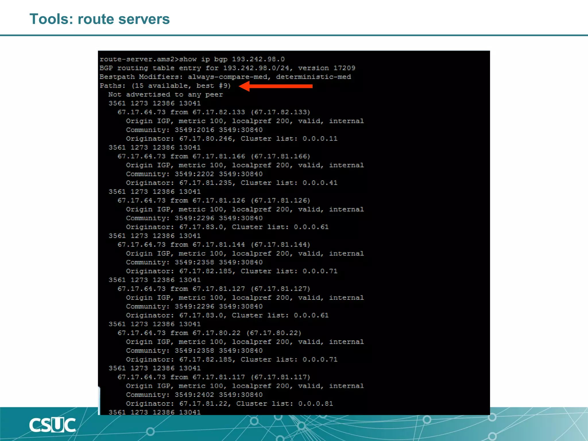 Tools: route servers
 