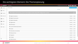 Copyright Scompler GmbH (all rights reserved) 25
Die wichtigsten Element: Die Themenplanung
 