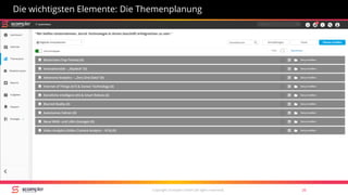 Copyright Scompler GmbH (all rights reserved) 26
Die wichtigsten Elemente: Die Themenplanung
 