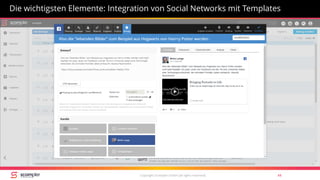 Copyright Scompler GmbH (all rights reserved) 44
Die wichtigsten Elemente: Integration von Social Networks mit Templates
 