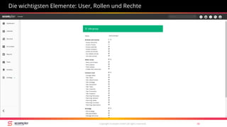 Copyright Scompler GmbH (all rights reserved) 50
Die wichtigsten Elemente: User, Rollen und Rechte
 