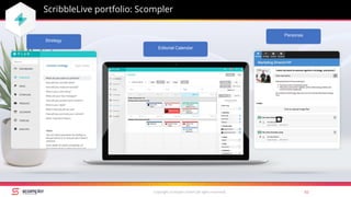 ScribbleLive portfolio: Scompler
Copyright Scompler GmbH (all rights reserved) 62
Editorial Calendar
Personas
Strategy
 