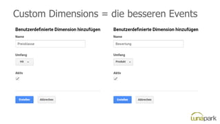Custom Dimensions = die besseren Events
 