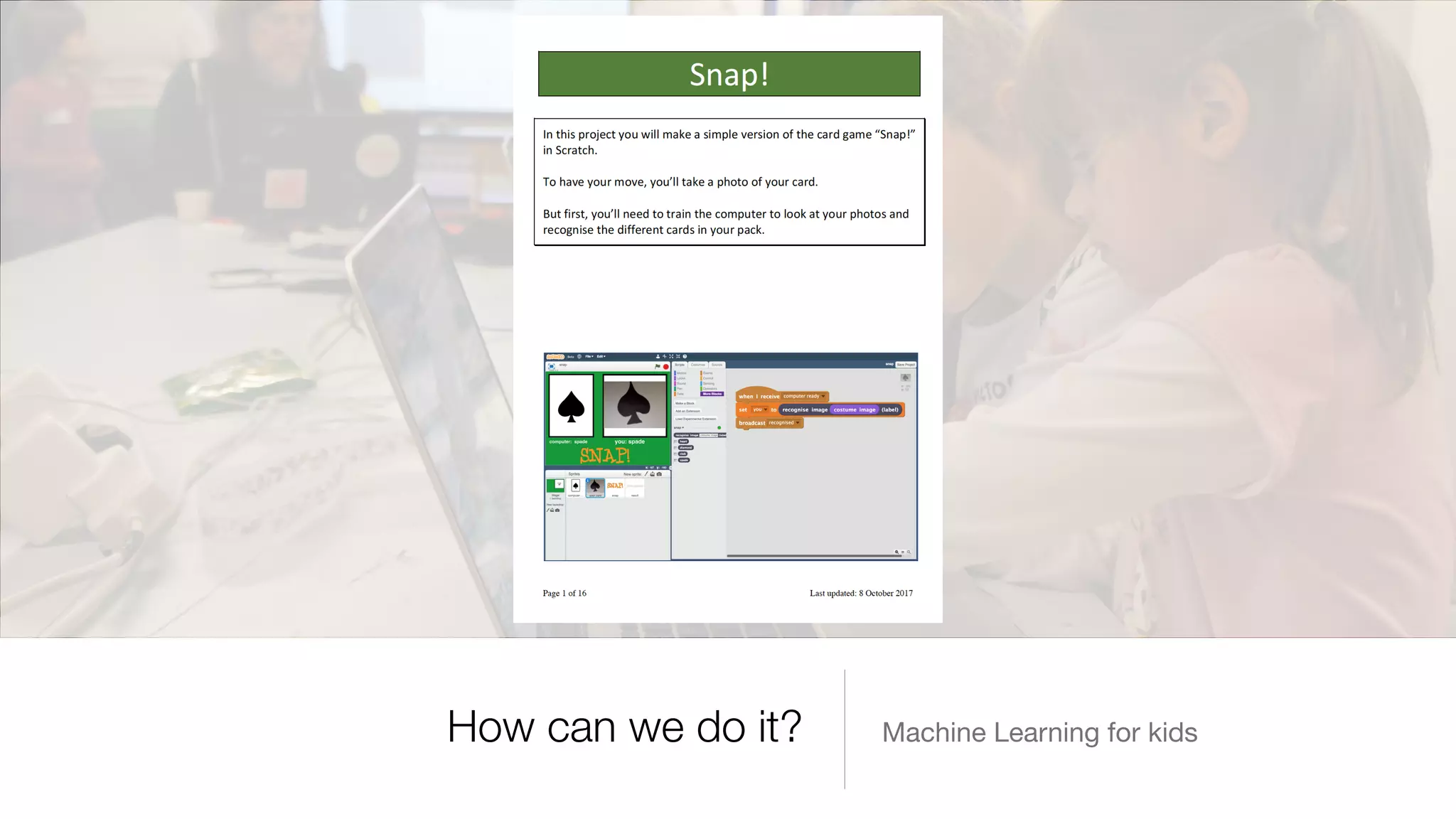 Machine Learning for kidsHow can we do it?
 