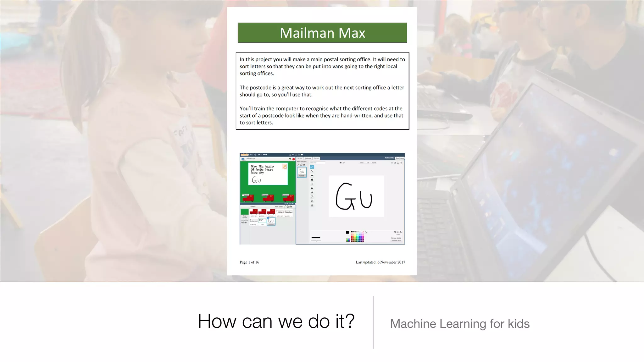 Machine Learning for kidsHow can we do it?
 