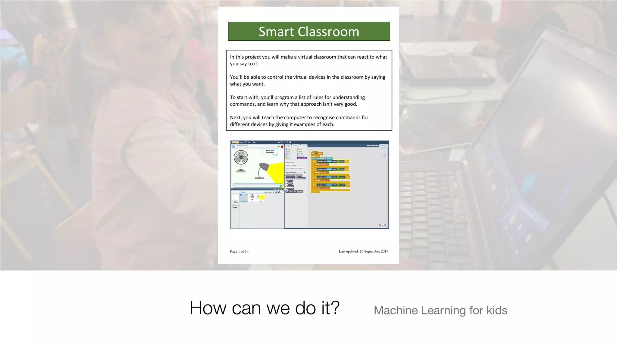 Machine Learning for kidsHow can we do it?
 
