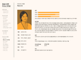 61.1%
38.9%
아이디어 구체화
퍼소나 B
성격
내향적
감성적
감각적
친한 친구들과는 계속해서 좋은 관계를 유지하지만 내향적인 성격으로 인해 새로운 사람을 만나는 것이 어렵다.
성장 배경
고등학교 시절, 아버지를 일찍 여의고 어머니와 동생들을 이끌며 살아왔다. 고등학교를 졸업하고 대학을 다니며
동생들의 학비와 학원비 등을 벌기 위해 학업과 일을 병행하였고, 전문대학을 졸업한 이후에도 동생들의 대학
등록금 때문에 돈을 버는 족족 빠져나가고 있다. 그렇다고 가족들을 원망하는 것은 아니지만 항상 휴식이 있는
삶을 꿈꾸며 살아간다. 어느새인가부터 친구들과 약속이 있어도 잔고를 먼저 확인하게 되고, 부담을 느낀다.
자신이 느끼는 고민을 털어놓을 사람도 없고 공감해줄 사람도 없다보니 자연스럽게 혼자 술을 먹게 되는 일이
잦다. 하지만 혼자 술을 먹다 보면 쉽게 우울해지고 외로워져서 고민이다. 요즘 들어 연애를 하고 싶다는 생각도
부쩍 들지만 상황이 여의치 않아 의욕이 생기지 않는다.
습관
고민이 있거나 신경쓰이는 일이 있으면 손톱을 물어뜯는다. 과도하게 물어뜯을때는 피가 나기도 한다.
니즈
자신의 고민을 털어놓을 수 있고, 그것에 대하여 공감해주고 위로해주는 사람이 있는 어플.
선호 브랜드(술)
이슬 톡톡
주사
술에 취하면 계속해서 웃으며 기분이 좋아진다.
이름
직업
가족
거주지
좌우명
취미
특기
김다현 (27세)
개인병원 치위생사 4년차
어머니, 여동생1, 남동생1
경기도 고양시
어떻게든 된다.
책읽기
고민 들어주기
선호 술 게임
잔치기
혼술도 함께
마시는 것처럼!
전략적 정의
서비스의 목적
사용자의 요구
아이디어 전개
리서치 분석
아이디어
타겟 세분화
설문 조사
Shadowing 리서치
인터뷰 리서치
기술 리서치
AR게임 경험자 인터뷰
코어 개념 정의
코어 컨셉
코어 기능
아이디어 구체화
세부기능
퍼소나 / 시나리오
태스크모델
유저 저니
태스크플로우
와이어 프레임
캐릭터 모델링
스토리 보드
디자인 시안
 