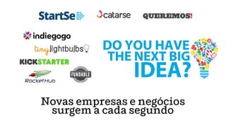 Novas empresas e negócios
surgem a cada segundo
 