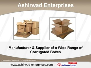 Manufacturer & Supplier of a Wide Range of Corrugated Boxes 