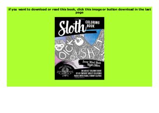 Sloth Coloring Book Swear Word Black Night Edition An Adult Coloing B