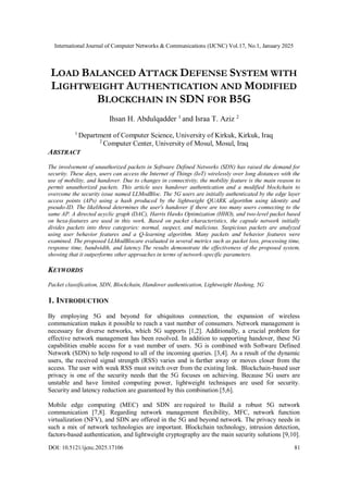 Load Balanced Attack Defense System with Lightweight Authentication and ... image.