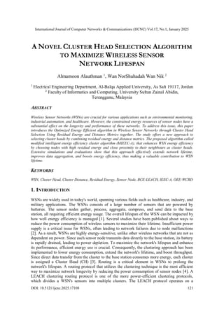 A Novel Cluster Head Selection Algorithm to Maximize Wireless Sensor ...