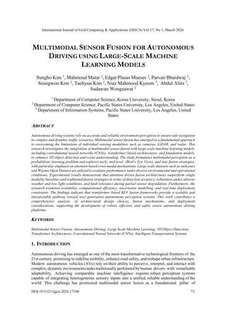 MULTIMODAL SENSOR FUSION FOR AUTONOMOUS DRIVING USING LARGE-SCALE ...