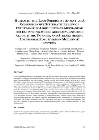 HUMAN-IN-THE-LOOP PREDICTIVE ANALYTICS: A COMPREHENSIVE SYSTEMATIC ...