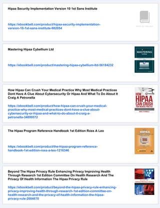 Hipaa Guidelines A Quickstudy Laminated Reference Guide First Edition ...
