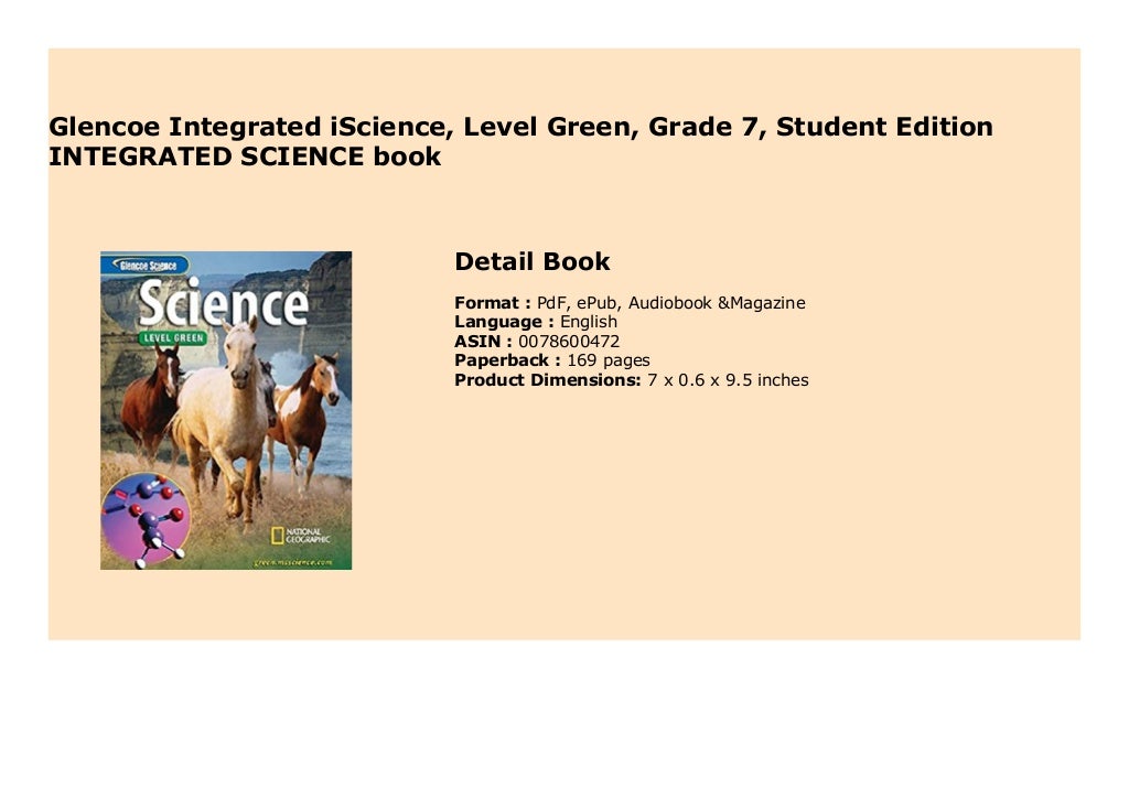 Glencoe Integrated iScience, Level Green, Grade 7, Student Edition