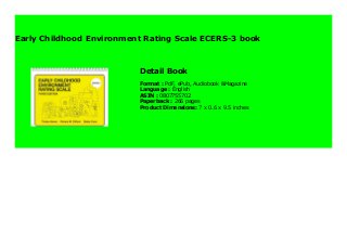 Ecers 3 Pdf Book | ERS Institute – PBZD
