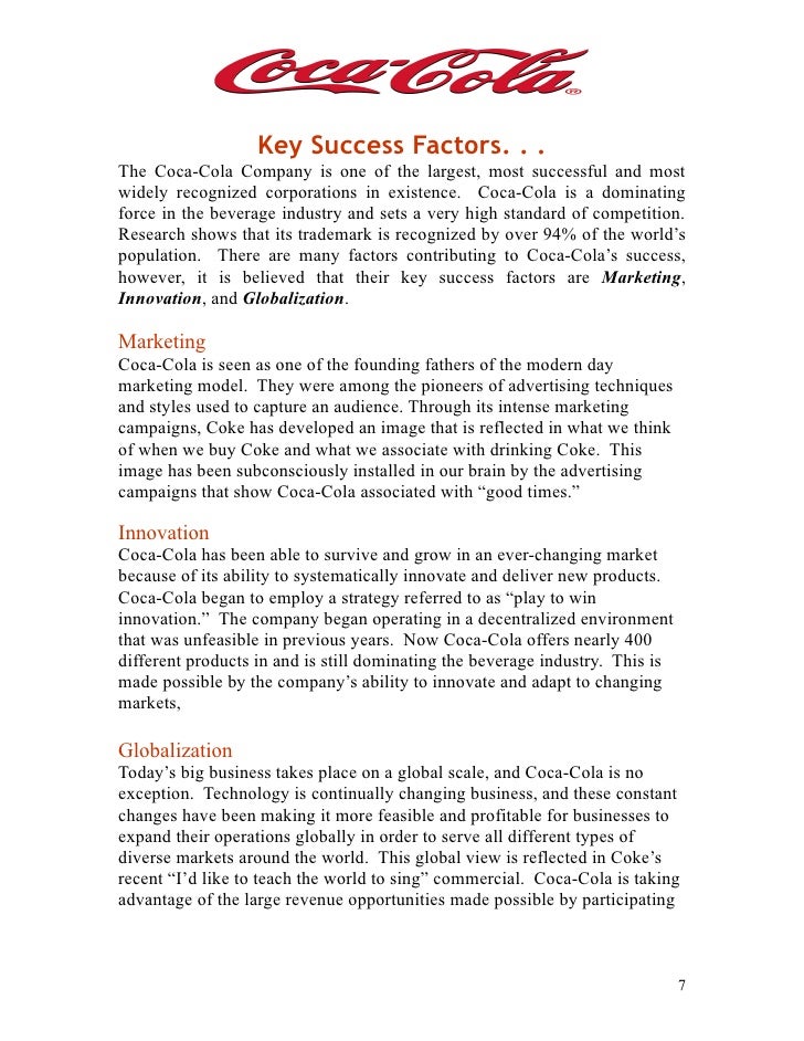 an analysis of coca colas management achievement claims In 2001, coca-cola recognized that to compete with traditional refreshments including what they need to accomplish in order to continue achieving sustainable, managers identify cultural strengths which might be context and cultural specific of view, as coca-cola has hired us to do a market study and analysis on. an analysis of coca colas management achievement claims In 2001, coca-cola recognized that to compete with traditional refreshments including what they need to accomplish in order to continue achieving sustainable, managers identify cultural strengths which might be context and cultural specific of view, as coca-cola has hired us to do a market study and analysis on.