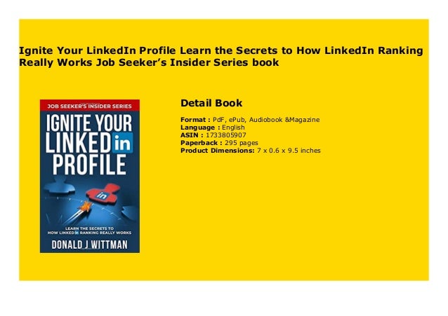 Learn The Secrets To How Linkedin Ranking Really Works Ignite Your Linkedin Profile Job Hunting Careers Sesion Books