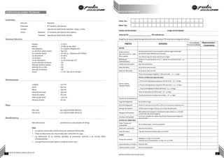 ESPECIFICACIONES TÉCNICAS LISTA DE CONTROL PDI
Controles Chasis Nro.
Motor Nro.
Nombre del Distribuidor Código del Distribuidor
Fecha de PDI PDI realizado por
Sistema Eléctrico
Sistema : 12 V (DC)
Batería : 12V 8Ah de tipo VRLA
Faro delantero : 12 V 55/60W, Halógeno HS-1
Luz de freno / piloto trasero : Tipo LED
Luz indicador lateral : 12V 10W (4 – Lámparas color Amber)
Luz de posición : 12V 3W (2
Luz de placa : 12V 3W
Luz de velocímetro : Luz de fondo tipo LCD
Luz de Indicador de Neutro : LED
Indicador de Direccionales : LED
Indicador de Luz Alta : LED
Indicador de Reserva : LED
Claxon : 12 V DC, Tipo 2A (70 mm dia.)
Asegúrese de que se realice las siguientes revisiones durante el PDI antes de la entrega del vehículo.
Dimensiones
Longitud : 2017mm
Ancho : 804 mm
Altura : 1195 mm
Distancia entre ejes : 1363 mm
Altura del asiento : 807 mm
Radio de giro (min) : 2500 mm
Distancia al suelo : 167 mm
Peso
Peso neto : 145.0 Kg (Encendido eléctrico)
Peso bruto : 275.0 Kg (Encendido eléctrico)
Rendimiento
Velocidad máxima : 136 Km/h (con un solo pasajero de 68 Kg)
Nota:
• Los valores mencionados anteriormente son solamente referenciales.
• Todas las dimensiones han sido tomadas bajo condiciones sin carga.
• Las definiciones de los términos aplicables se encuentran conforme a las normas IS/ISO
correspondientes.
• Las especificaciones están sujetas a cambio sin previo aviso.
3 NOTAS DE INSTRUCCIÓN PULSAR 200 NS
NOTAS DE INSTRUCCIÓN PULSAR 200 NS 4
Dirección : Manubrio
Acelerador : En manubrio, lado derecho
Cambios : Operado por pedal del pie izquierdo, 1 abajo, 5 arriba.
Frenos Delantero: En manubrio, lado derecho de la palanca
Posterior: Operado por pedal del pie derecho
PARTES REVISIÓN
 si es conforme
 si no es conforme
Observaciones /
Comentarios
MOTOR
Aceite de Motor
SAE 20W50, API SL + JASO
MA o superior
Nivel de aceite entre la marca superior e inferior según el indicador
de nivel de aceite / Rellenar si es necesario.
Si se detecta fuga de aceite, especificar el origen.
RPM Ralentí
(Calentamiento)
Verificar si el calentamiento es 60° C/ Ajustar si es necesario (1400 + 50
RPM)
Cambios de transmisión Buen funcionamiento
Ruido del Motor No produce ruido anormal
Ruido del Silenciador No produce ruido anormal
Pernos / tuercas
(Revisar torque)
Pernos del Embrague, Magneto y Filtro de Aceite - 1.0 ~ 1.2 Kgm
Pernos y tornillos de la base del motor
a. Pernos amortiguadores superiores IZQ del motor - 2.4 ~ 2.6 Kgm
b. Pernos amortiguadores superiores DER del motor - 2.4 ~ 2.6 Kgm
c. Tuerca amortiguadora inferior del motor - 3.4 ~ 3.6 Kgm
Perno de abrazadera del Silenciador - 1.8 ~ 2.0 Kgm
Tornillo de pivote de la palanca de cambios - 1.8 ~ 2.2 Kgm
SISTEMA DE REFRIGERACION
Fuga del refrigerante No se detecta fuga
Nivel del refrigerante Verificar el nivel entre la marca MIN y MAX en el reservorio en condiciones frías
Montaje del Radiador Verificar que no tengan contacto con el tubo del silenciador
Manguera del Radiador
Abrazadera de la manguera colocada en la marca blanca o a 3 mm del
extremo del tubo de la manguera
Ventilador del Radiador Funcionam. ventilador del radiador después que temperatura del refrigerante
alcance los 98° C
SISTEMA DE COMBUSTIBLE
Tubos / Tanque del
combustible
No se detecta fuga / Correcta colocación
Válvula del combustible Buen funcionamiento
Tapa del Tanque Tapa del Tanque de Gasolina sujeta con tornillo
CHASIS
Presión de las llantas
Delantera: 1.75 Kg / cm2
(25.0 PSI)
Posterior (con acompañante): 2.25 Kg / cm2
(32.0 PSI)
|
Rueda delantera y Posterior Rotación libre
Soporte Lateral y Central Buen Funcionamiento
 