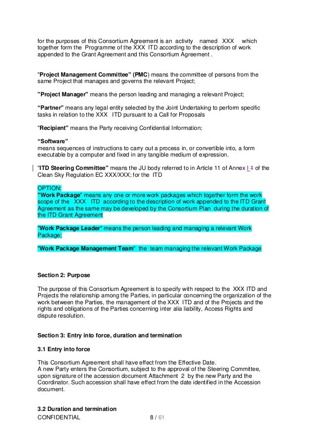 Consortium agreement template Consortium agreement template