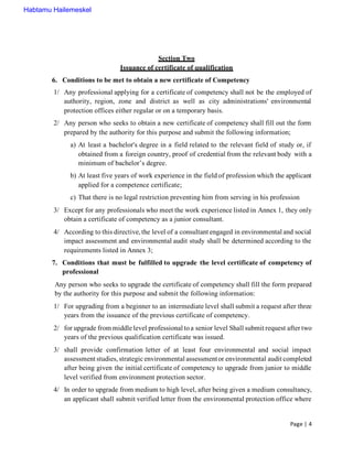 Directive on issuance of competency for consulting firms on ESIA | PDF