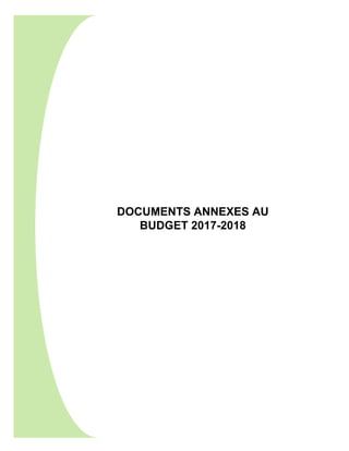 DOCUMENTS ANNEXES AU
BUDGET 2017-2018
 