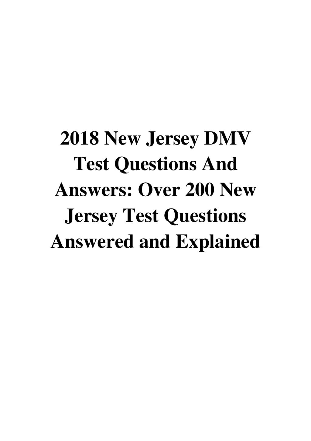 nj dmv written test 2018 symbols