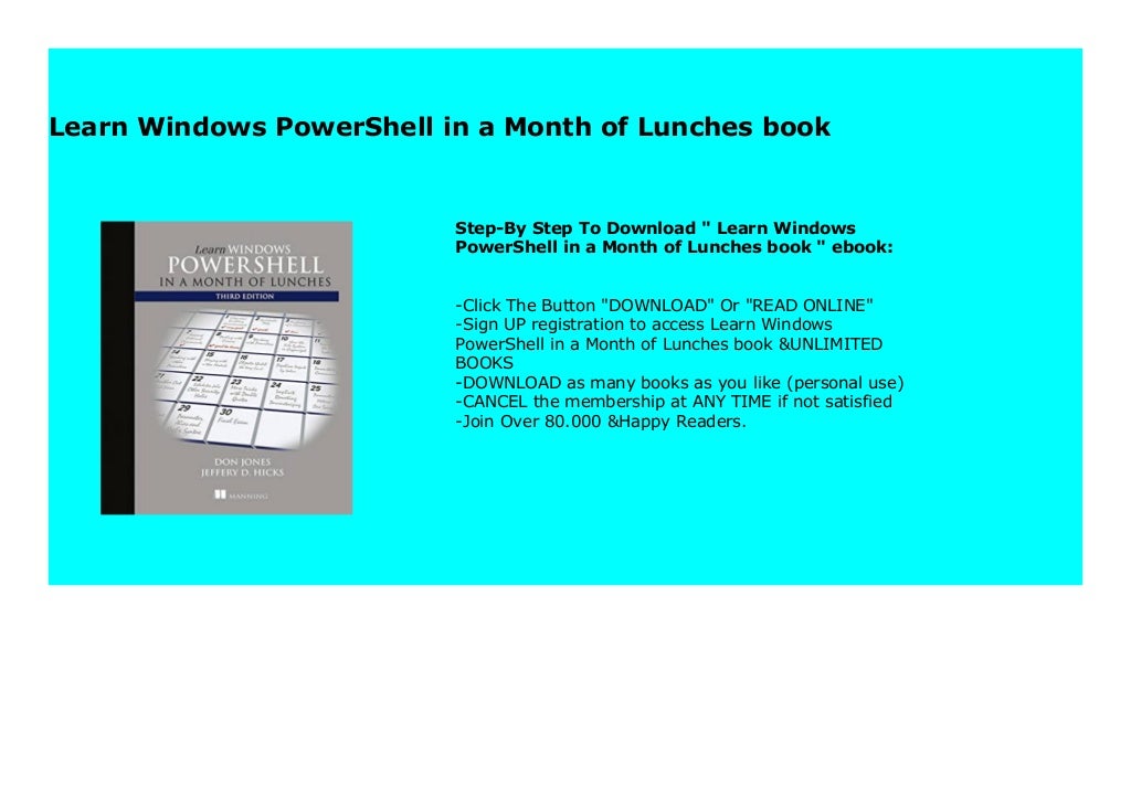 Learn Windows PowerShell in a Month of Lunches book 456