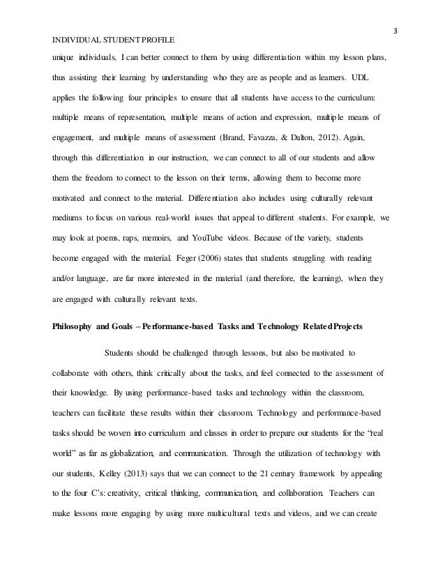 individual student profile