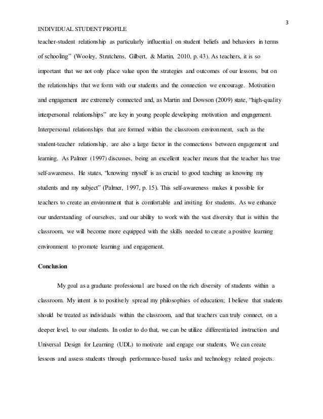 individual student profile