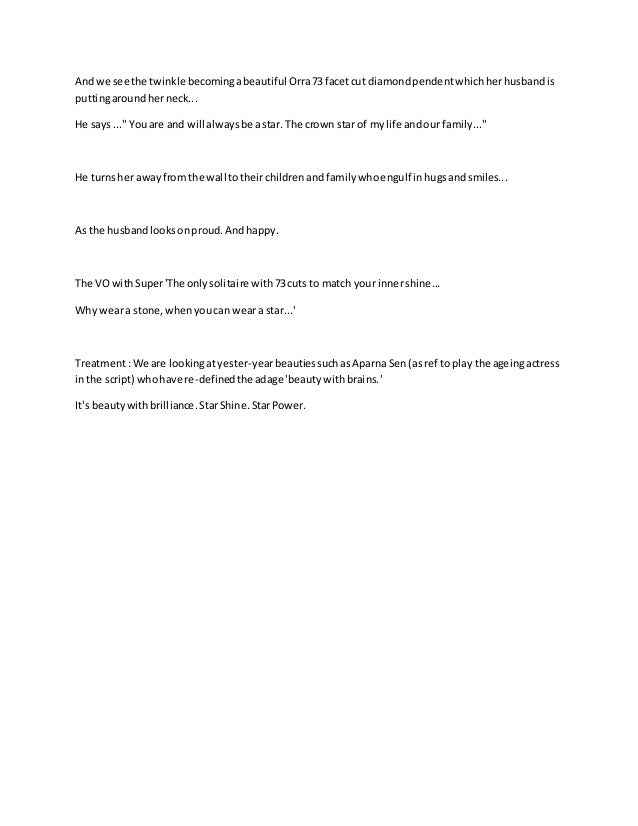 Diamonds Concept Script