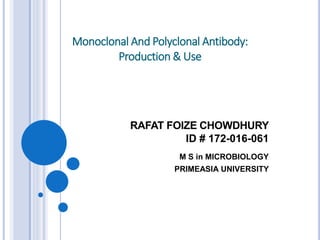 Monoclonal and Polyclonal Antibodies | PPTX