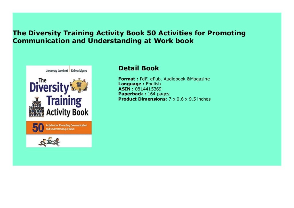 The Diversity Training Activity Book 50 Activities For Promoting