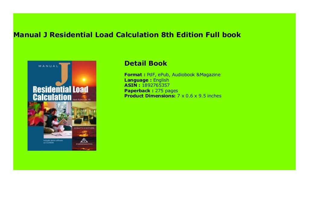 Manual J Residential Load Calculation
