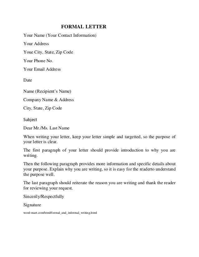 17204 formal letter format