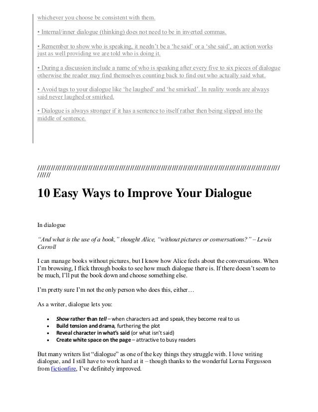 Dialogue help writing